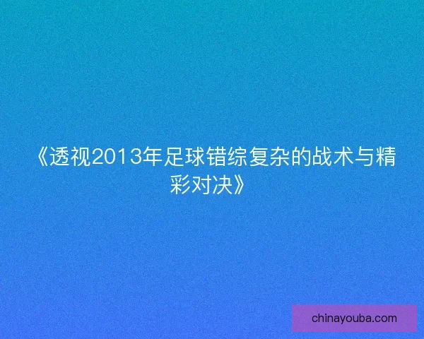 《透视2013年足球错综复杂的战术与精彩对决》
