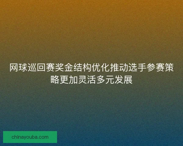 网球巡回赛奖金结构优化推动选手参赛策略更加灵活多元发展