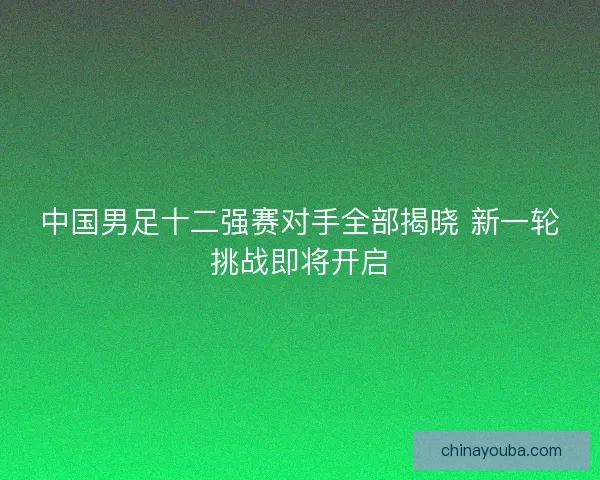 中国男足十二强赛对手全部揭晓 新一轮挑战即将开启 中国男足十二强赛对手全部揭晓 新一轮挑战即将开启